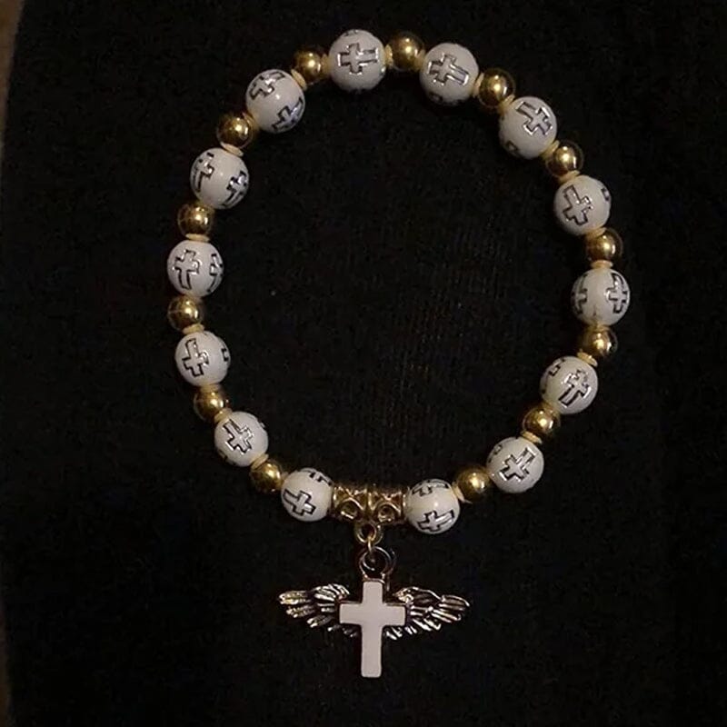 Guardian Angel Wing Cross Necklace Bracelet