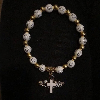 Guardian Angel Wing Cross Necklace Bracelet
