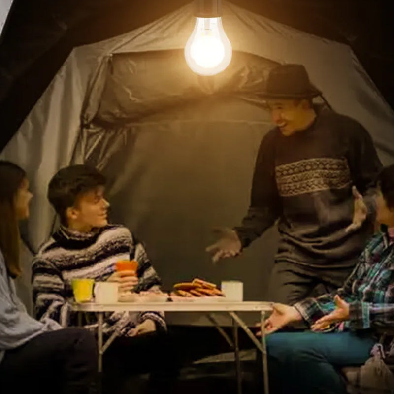 Vintage Portable LED Camp Lamp with USB Charger