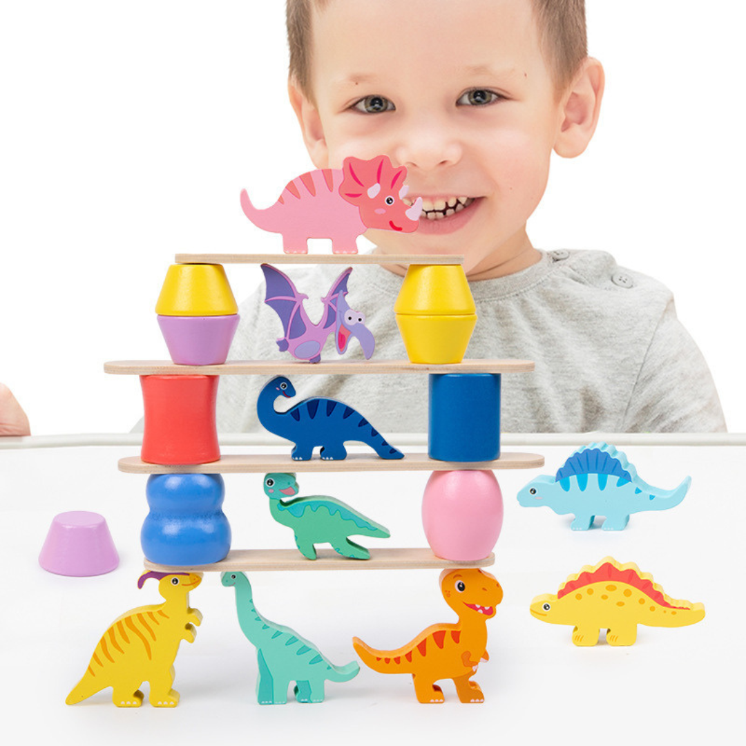 Educational Dino Block Stacking Toy - Fesara