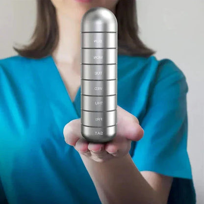 Waterproof Daily Pill Box with 7 Storage Compartments