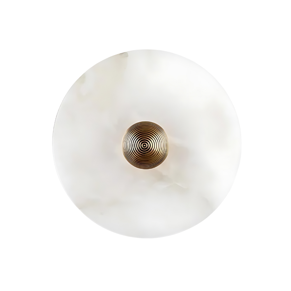 Round White Metal Wall Light