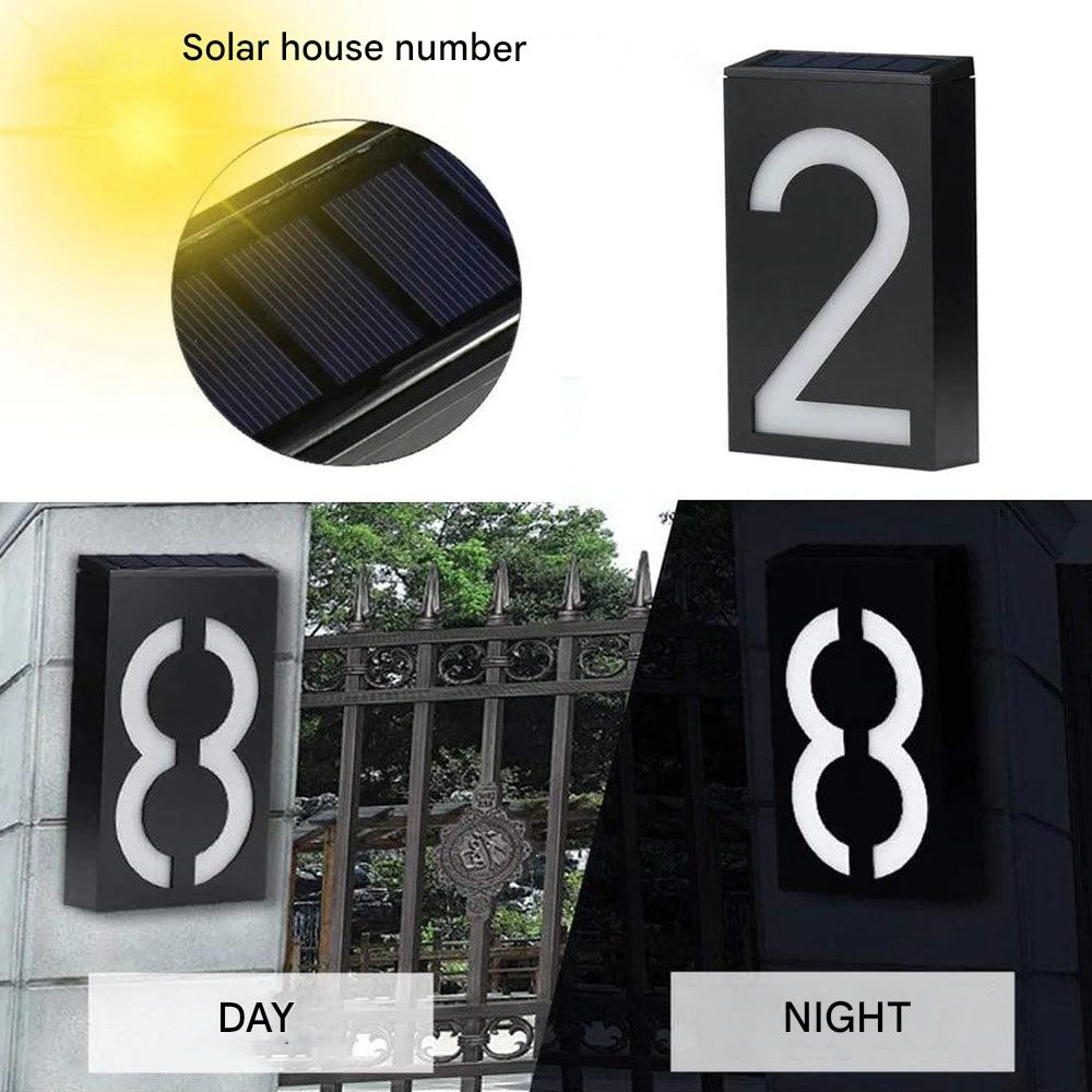 Solar Powered Illuminated House Number Sign