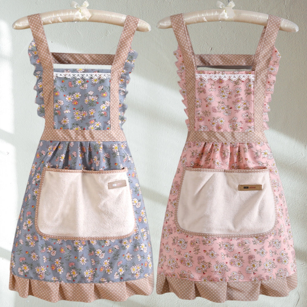 Classic Kitchen Apron Beautiful Floral Pattern - Fesara