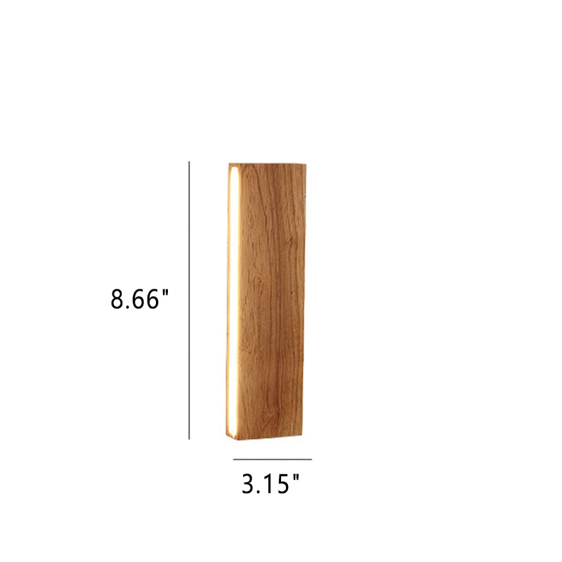 Rustic Wooden Slim LED Wall Lamp