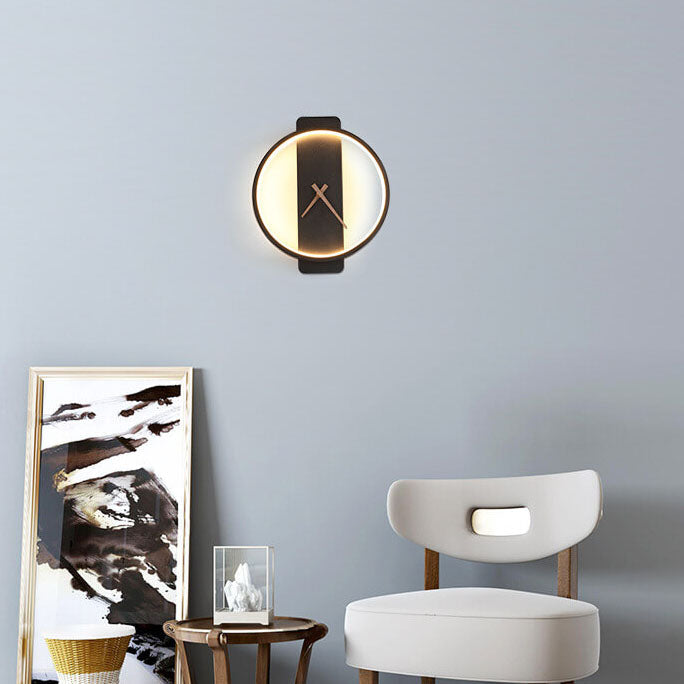 Elegant Round LED Wall Clock Lamp for Home Decor - Fesara