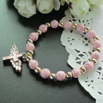 Guardian Angel Wing Cross Necklace Bracelet