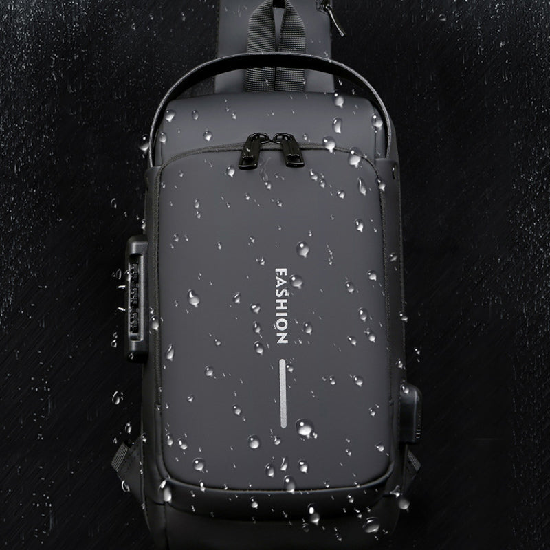 Waterproof Travel Sling Backpack with USB Charger Port