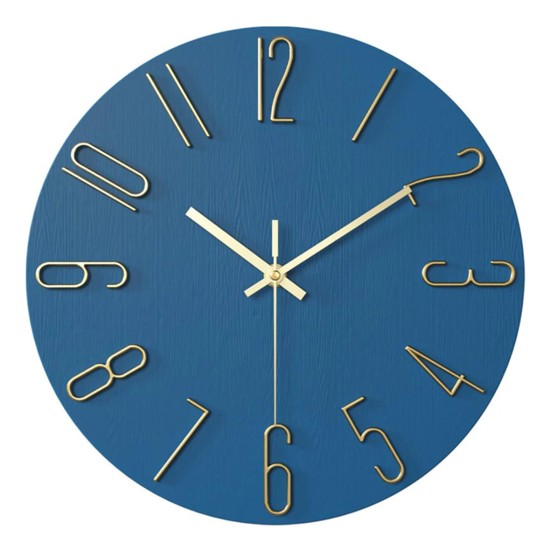 Stylish Black Silent Wall Clock 30cm Contemporary Design