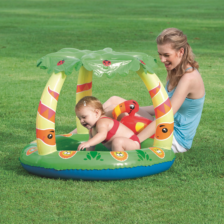 Portable Kids Pool with Canopy Shade