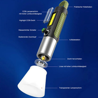Compact Rechargeable LED Flashlight for Camping