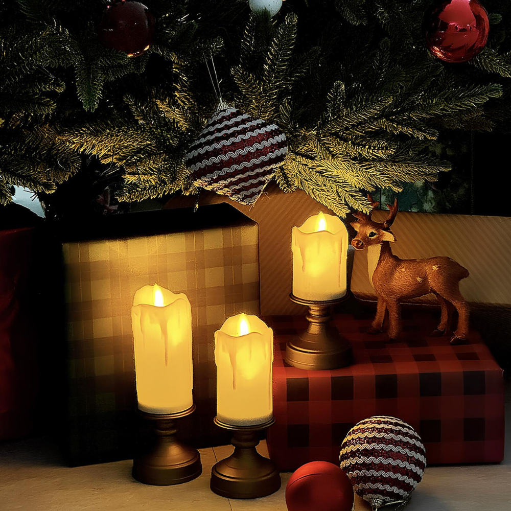 Warm LED Flameless Candles with Realistic Wax Effect