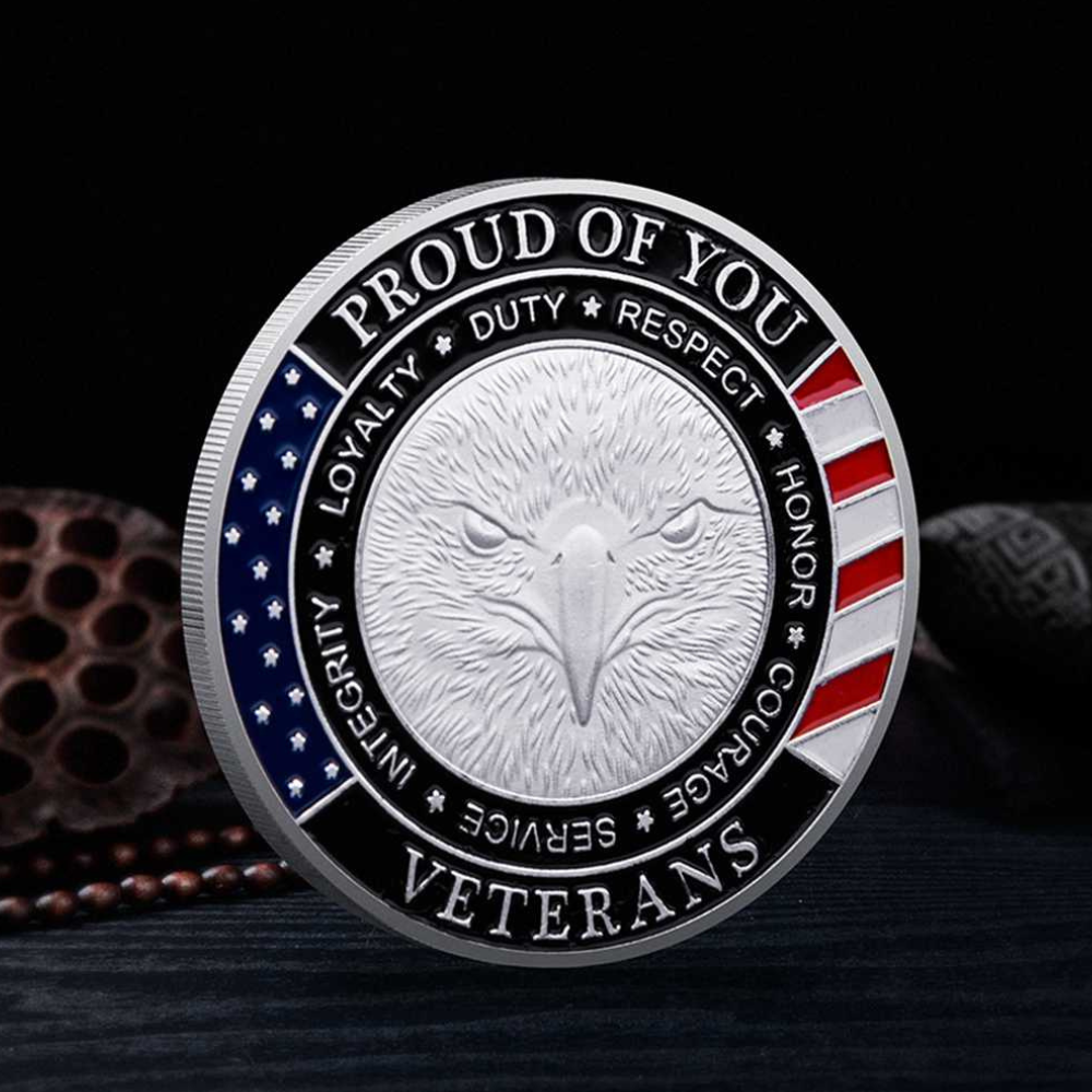 Patriotic Gold Silver Challenge Coin Set Military Gift