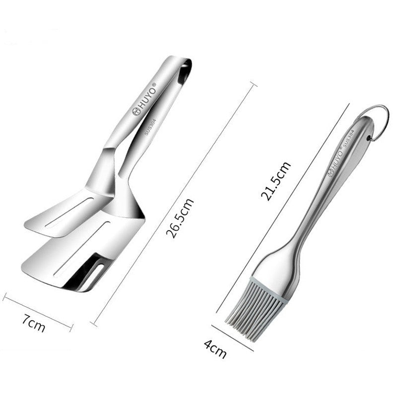 Premium 2-in-1 Stainless Steel Spatula Tongs Set