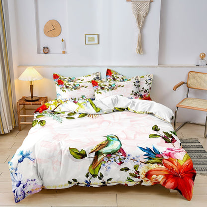 Beautiful Flower Bird Bedding Set - Fesara
