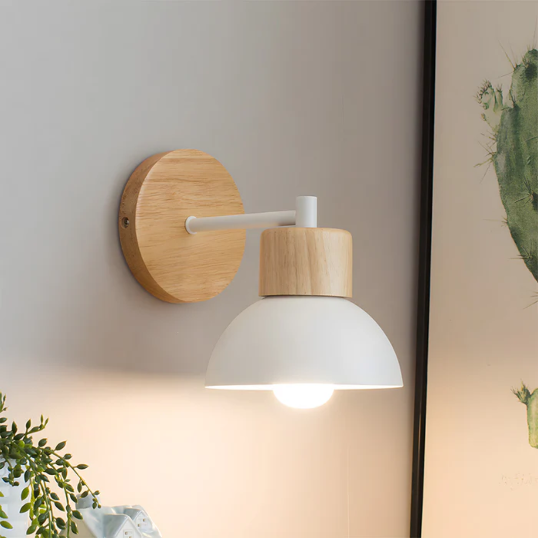 Rustic Wooden Wall Light Fixture