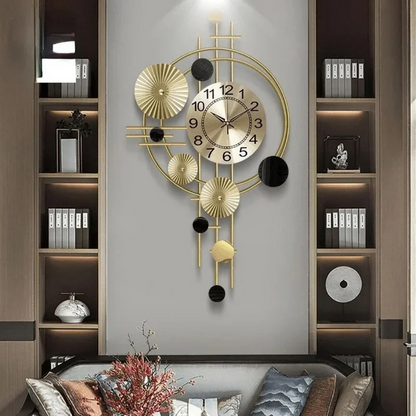 Big Contemporary Wall Clock - Stylish Metal Decor