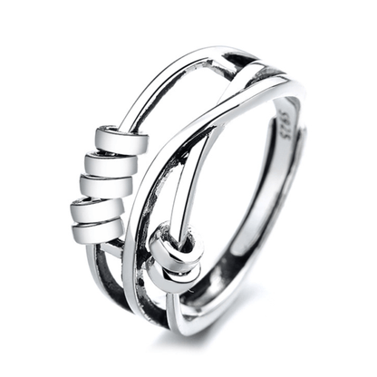 Comfort Fit Adjustable Silver Ring