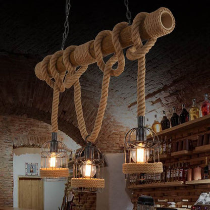Vintage Industrial Wooden Pendant Lamp