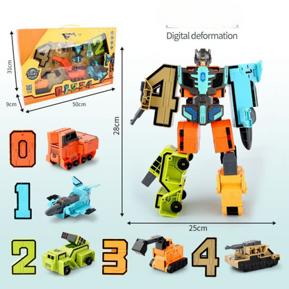 Portable Kids Number Car Toy Set
