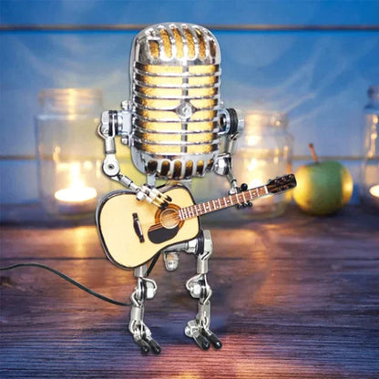 Vintage Style Microphone Robot Figure