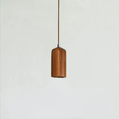 Natural Wood LED Hanging Light Fixture - Fesara