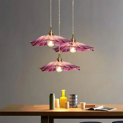 Vintage Floral Hanging Glass Lamp