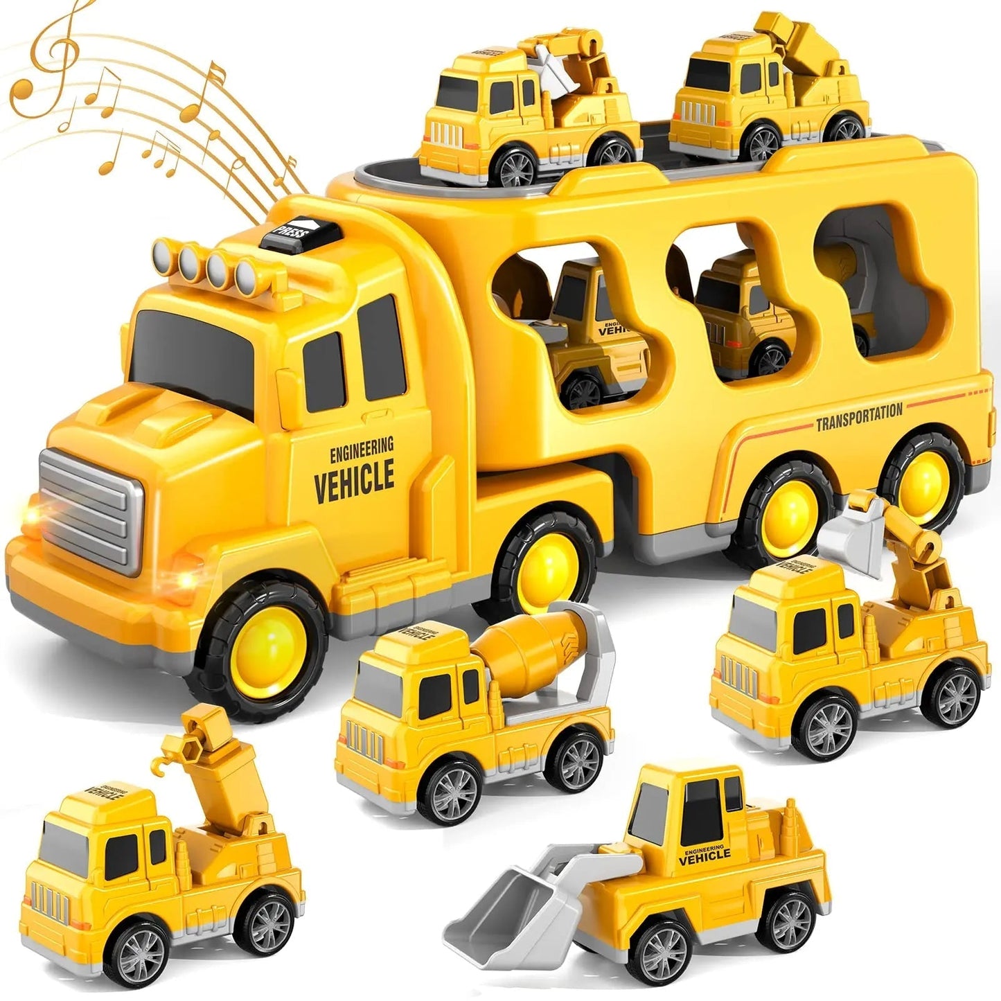 Kids Diecast Construction Toy Set - Trucks and Vehicles - Fesara
