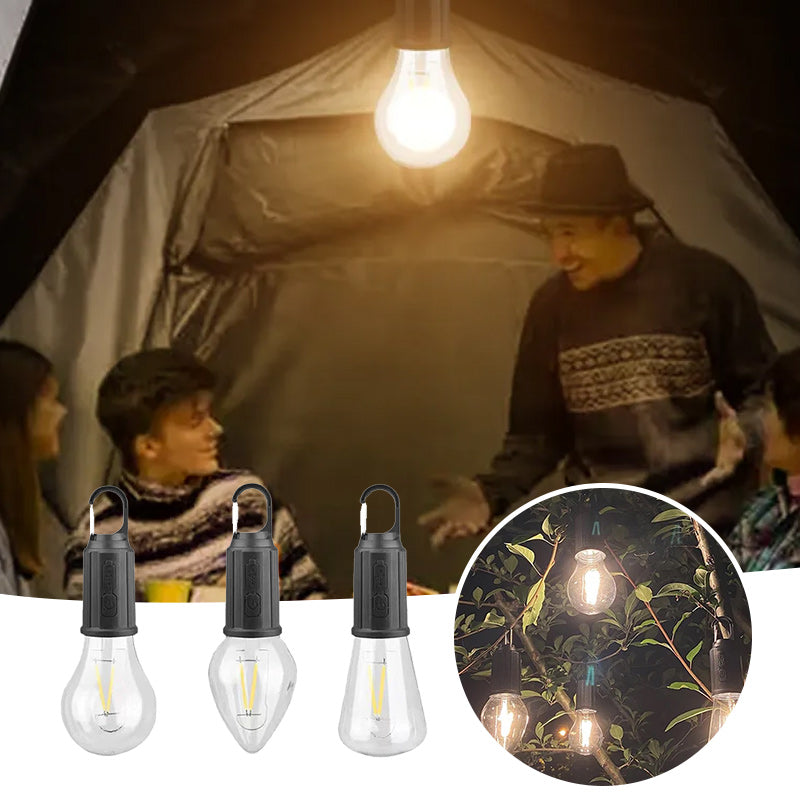 Vintage Portable LED Camp Lamp with USB Charger