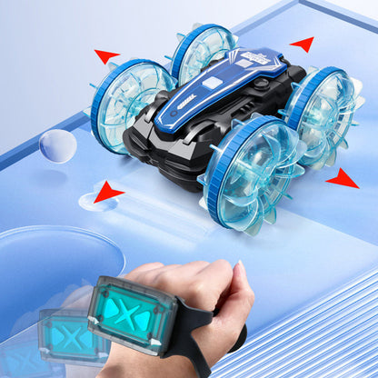 Fast RC Amphibious Stunt Car with Dual Remotes