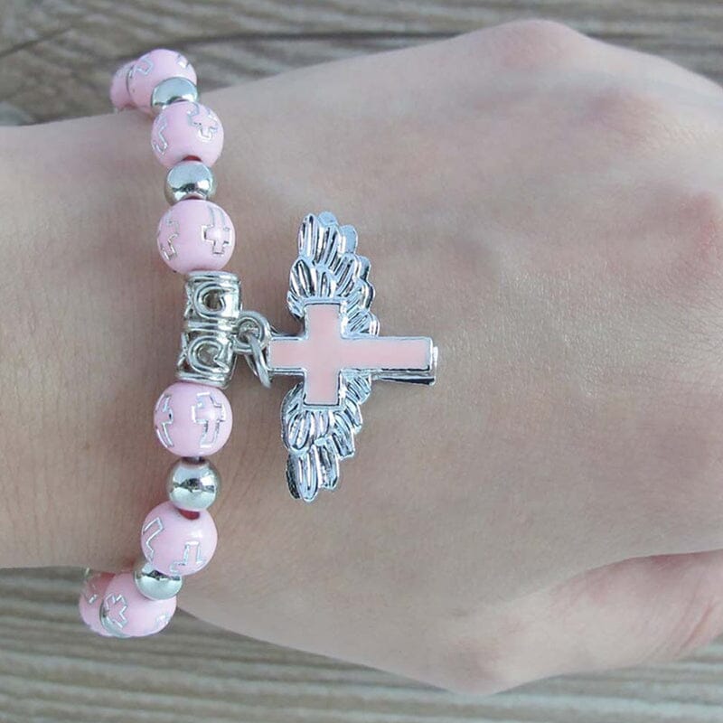Guardian Angel Wing Cross Necklace Bracelet