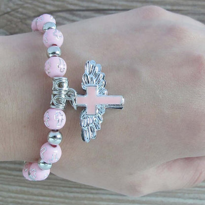 Guardian Angel Wing Cross Necklace Bracelet
