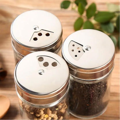 Clear Glass Herb Storage Jars Set