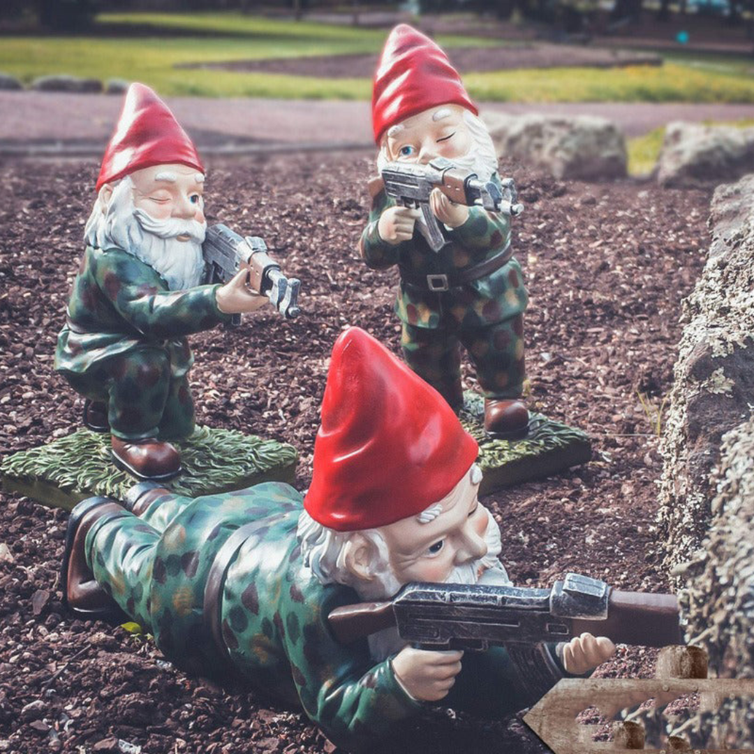 Tough Military Style Garden Gnome