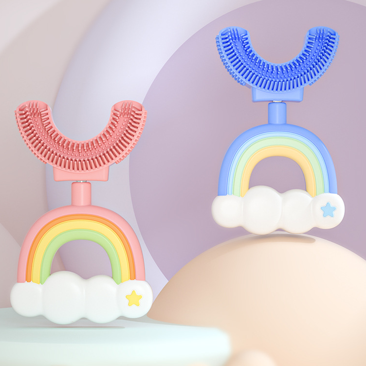 Colorful Kids Silicone Toothbrush Fun Design