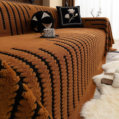 Plush Velvet Sofa Throw with Soft Texture