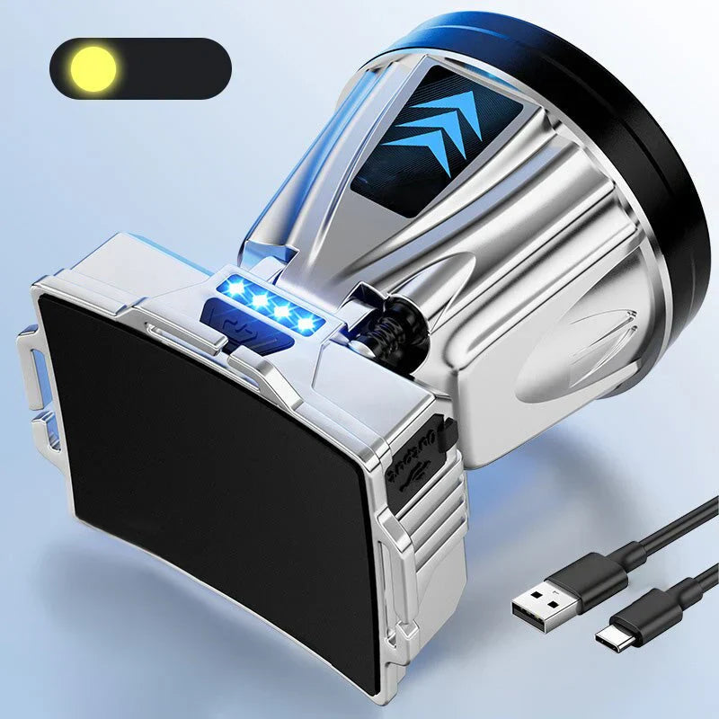 Bright LED Headlamp with Power Bank and USB Charger