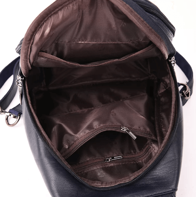 Secure Leather Ladies Backpack - Genuine Soft Sheepskin Rucksack