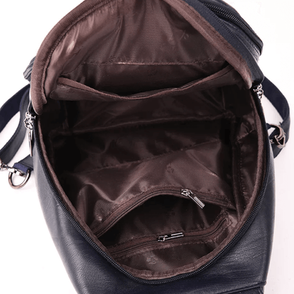 Secure Leather Ladies Backpack - Genuine Soft Sheepskin Rucksack