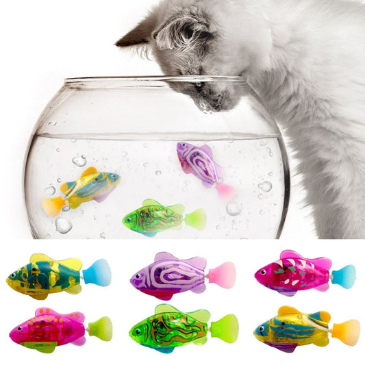 Fun Cat Toy Set with Moving Fish and Flashing Lights - Fesara