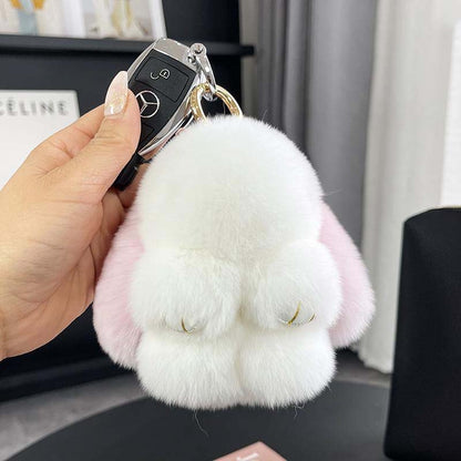 Cute Plush Bunny Pom Pom Keychain Box Set