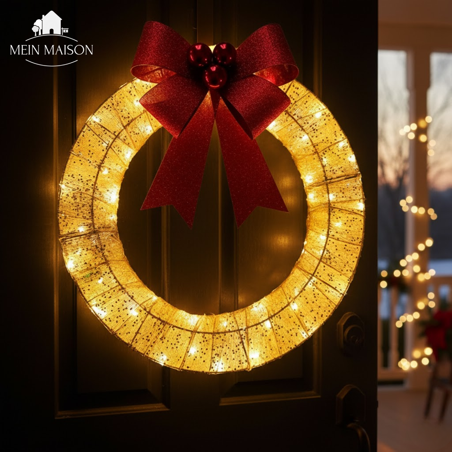 Bright Christmas Wreath Garland Lights - Fesara
