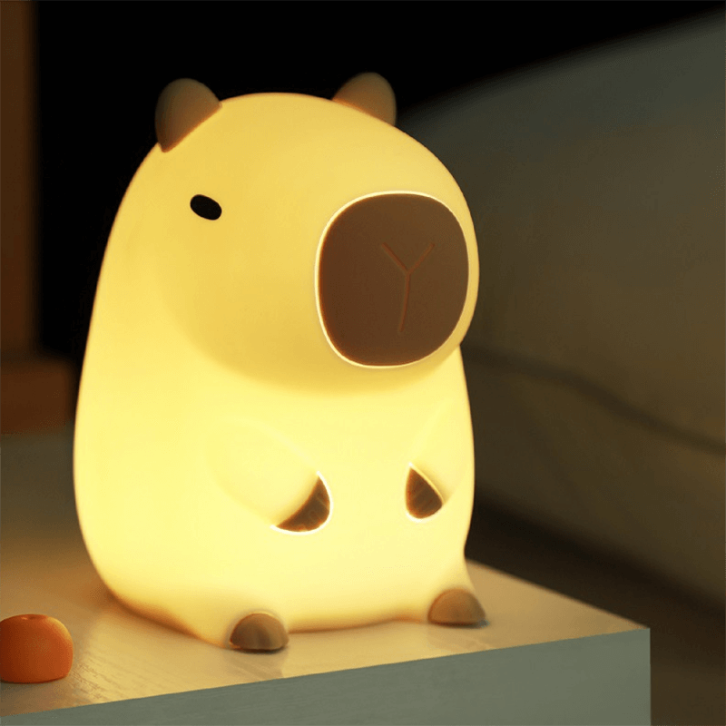 Cute Plush Capybara Soft Night Lamp for Kids Adults - Fesara