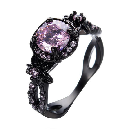 Classic Black Gemstone Engagement Ring