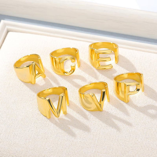 Personalized Alphabet Letter Ring - Fesara