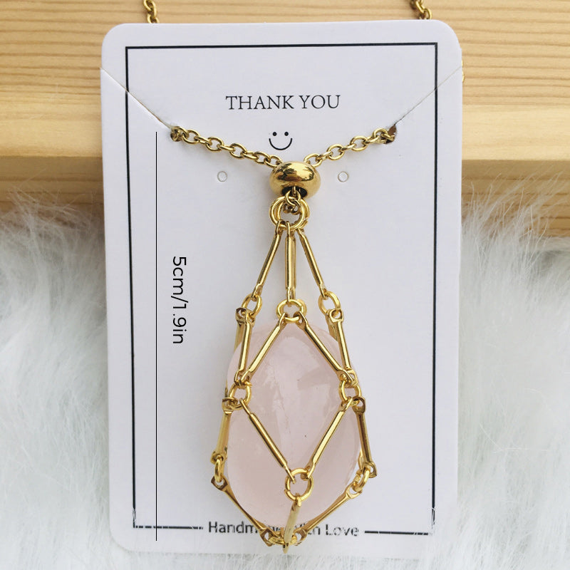 Sparkling Gemstone Crystal Pendant Necklace