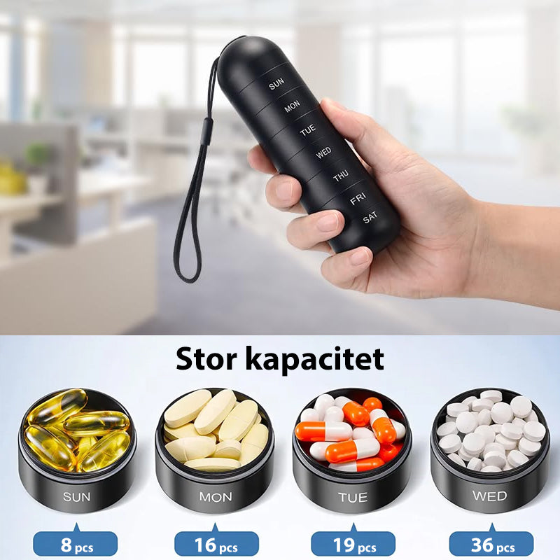 Compact Weekly Travel Pill Box Organizer - Fesara