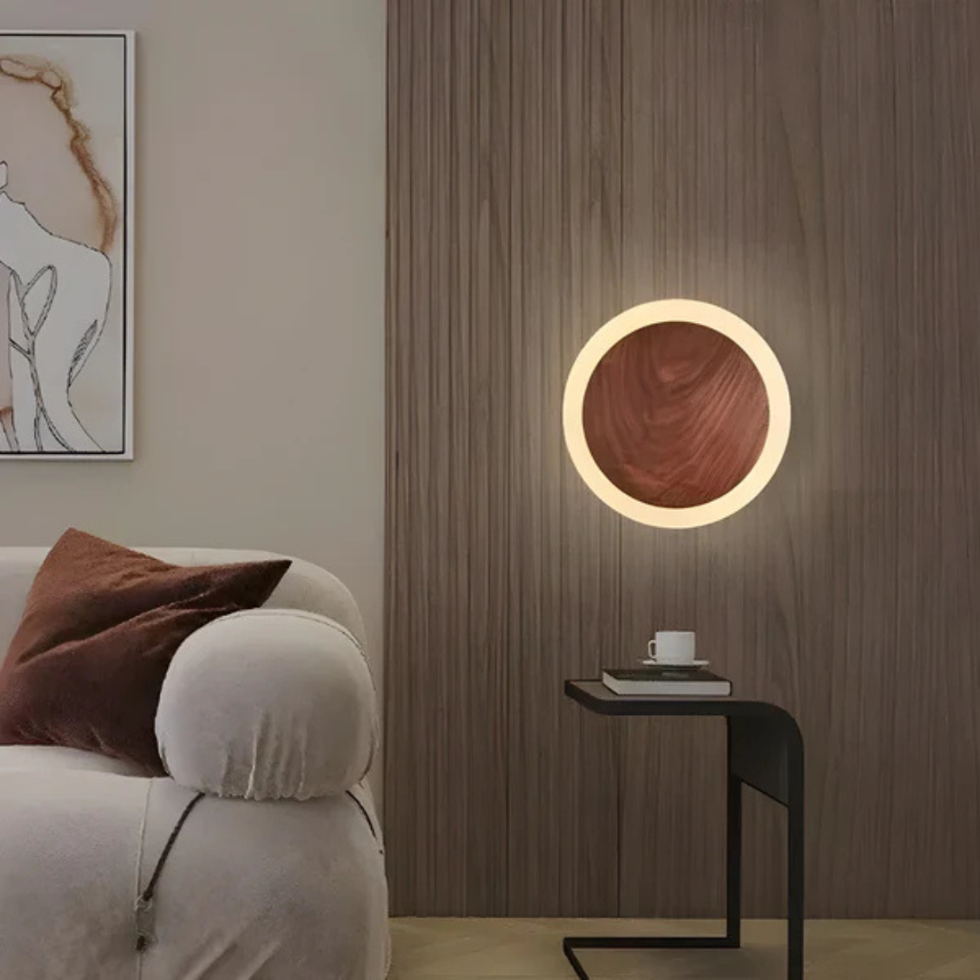 Modern Natural Wood LED Wall Light - Fesara