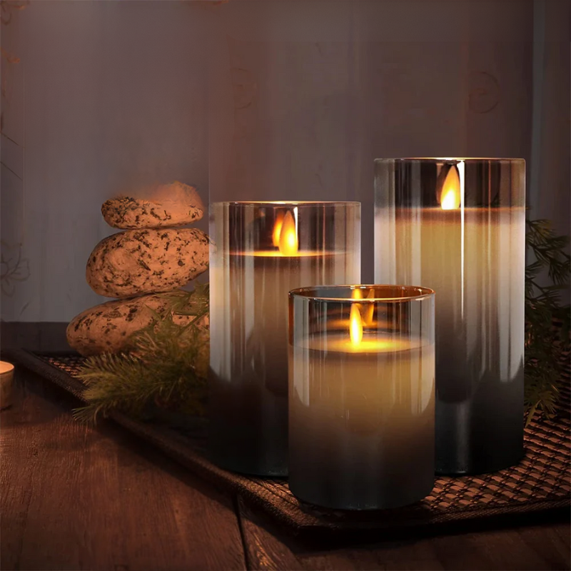 Warm Ambient LED Flicker Candle Set
