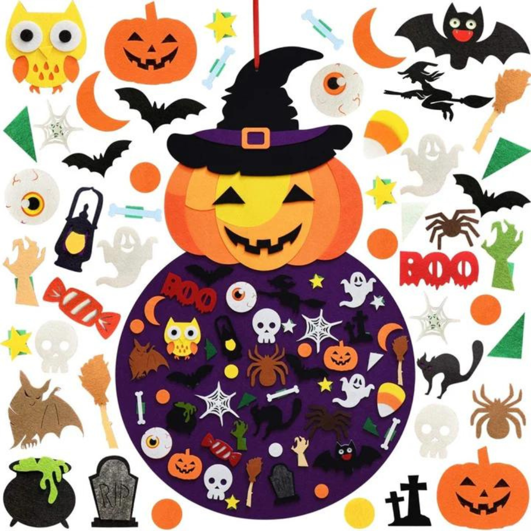 Spooky Halloween Felt Board Kit with Pumpkin Design - Fesara